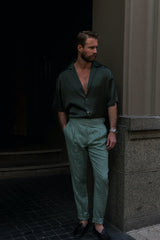 Miami Silk Shirt Forrest Green