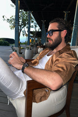 Miami Silk Shirt Brown