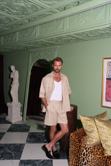 Cargo Cotton Twill Shirt Beige