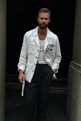Safari Jacket White Linen