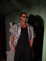 Miami Silk Shirt Grey Python