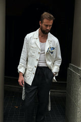 Safari Jacket White Linen