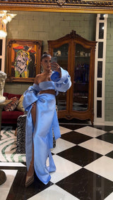 Nina Tulum Long Skirt Baby Blue