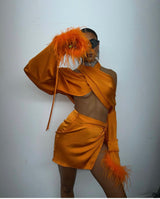 Tulum Feather Wrap Top Burnt Orange