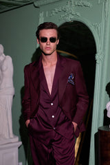 Miami Silk Shirt Shiraz Red