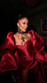 Ellie Strapless Dress Ruby Red