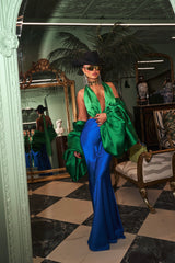 Florentina Two Toned Halter Neck Dress Blue and Green