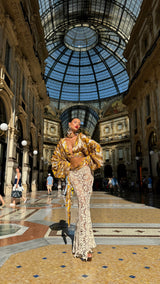 Malia Blouse Gold Python