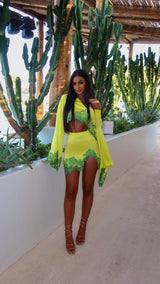 Rio Cropped Top Brazilian Yellow With Green Lace