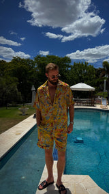 Miami Silk Shorts Yellow Rolando