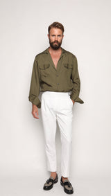 Massimo Safari Shirt Jacket Olive Green