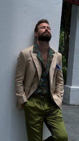 Miami Silk Shirt Peacock