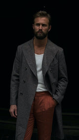 Nico Double-Breasted Wool and Cashmere Coat in Houndstooth