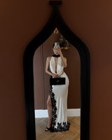 Rio Skirt Long Ivory And Black Lace