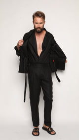 Safari Jacket Black Linen