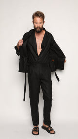Safari Jacket Black Linen