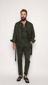 Safari Jacket Forrest Green Linen