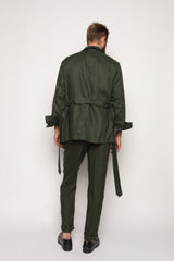 Safari Jacket Forrest Green Linen
