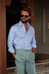 Gio High Waist Ghurka Trousers Pistachio Cotton