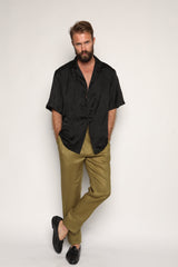 Miami Silk Shirt Black Oriental