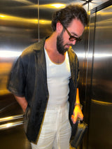 Misha High Waist Drawstring Trousers White Linen