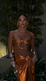 Soleil Long skirt with Buckle Detailing