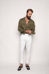 Massimo Safari Shirt Jacket Olive Green