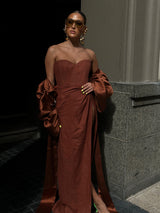 Femme Fatale Corset Brown Linen