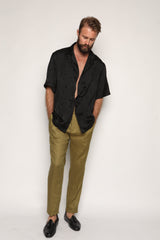 Miami Silk Shirt Black Oriental