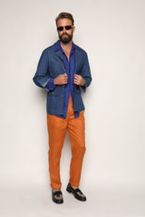 Safari Jacket Denim Cotton Stretch