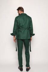 Safari Jacket Peacock Green Linen