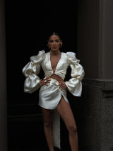 Nina Tulum Mini Skirt Ivory White