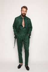 Safari Jacket Peacock Green Linen