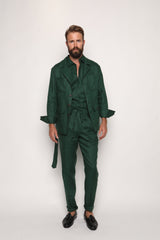 Safari Jacket Peacock Green Linen