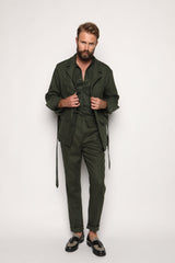 Safari Jacket Forrest Green Linen