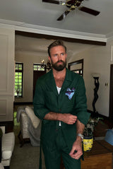 Safari Jacket Peacock Green Linen