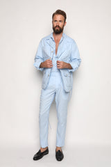 Safari Jacket Baby Blue Linen