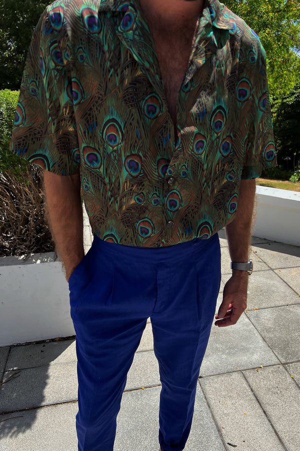 Miami Silk Shirt Peacock