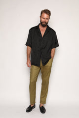 Miami Silk Shirt Black Oriental