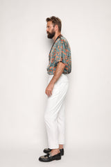 Miami Silk Shirt Teal Oriental