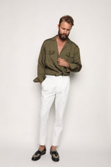 Massimo Safari Shirt Jacket Olive Green