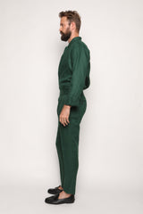 Gio High Waist Ghurka Trousers Peacock Green Linen