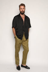 Miami Silk Shirt Black Oriental