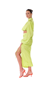 Palermo High Neck Blouse Lime Green