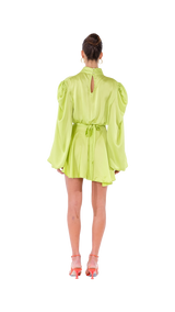 Palermo High Neck Blouse Lime Green