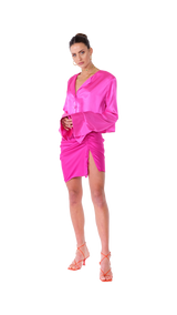 Palermo French Cuff Blouse Deep Pink