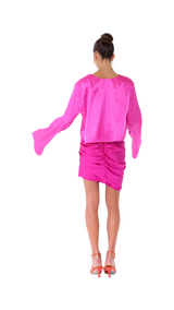 Palermo French Cuff Blouse Deep Pink