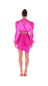 Palermo High Neck Blouse Deep Pink