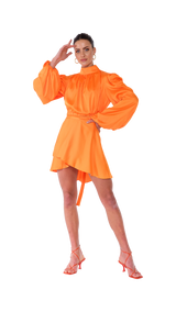 Palermo High Neck Blouse Orange