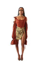 Mykonos Corset Brown Linen